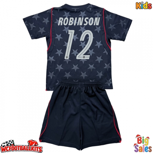 United States Miles Robinson #12 Replica Away Stadium Kit for Kids World Cup 2026 Short Sleeve (+ pants)